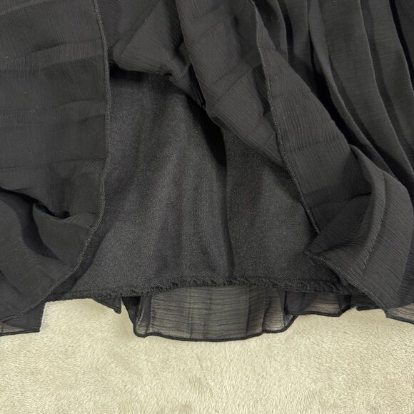 Vintage Nice Wear Black Whimsygoth Flowy Tulle Pleated Short Skirt Size M - Picture 6 of 9